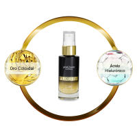 PostQuam - Serum Facial Antiedad Luxury Gold con Flakes de Oro 24 K y Acido Hialuronico - Sérum Antiaging Tensor para la Cara que Rellena Arrugas y Líneas de Expresión y Aporta Brillo y Luminosidad - Textura Ligera y Absorción Rápida - 30 ml - details 0