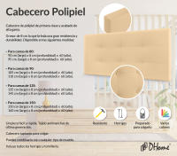 DHOME Cabecero Capitone Tapizado Polipiel o Tela Acualine con 8cm de Grosor Cabezales de Cama Acolchado Capitoné Cabeceros de Cama (Vainilla Polipiel) - details 1