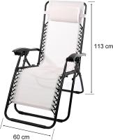 GREATOOL Silla Tumbona con Reposabrazos Plegable, 90x65x114cm, Tumbona Plegable Multiposiciones Jardin/Terraza,  Ideal para Playa, Jardín, Terraza - details 2