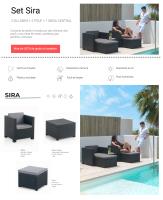 SP Berner Shaf - Sira | Set Muebles de Salon Exterior - Conjunto Muebles Jardin Exterior 4 Plazas | Fabricado en España con Materiales Reciclados - Color Grafito - details 0