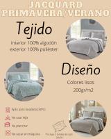 Colcha Fina Primavera/verano Novotextil Tela Jacquard para Camas 90-180. Ligera y Suave, Tejido Interior 100% Algodón y Exterior Poliéster. - details 0
