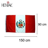 Bandera nacional de Peru 150cm x 90cmHeniak Store tela  poliester pais decoracion peruana blanca y roja - details 1