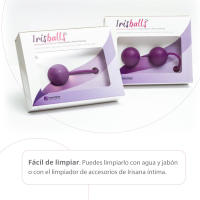 Iriscup Irisana - Bolas Chinas para Suelo Pélvico - 35 mm - Morado - Peso Fortalecedor Muscular - Salud Íntima - De Silicona sin BPA y Acero - Irisballs Doble - details 5