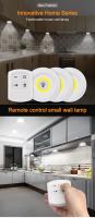 Luz Led COB Para Armario, Lámpara De Noche Para Dormitorio Con Control Remoto, Luz De Vitrina Con Control Remoto Inalámbrico, Regulable, 3w, Luz Blanca, Funciona Con Pila - details 1