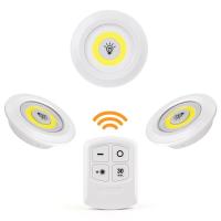 Luz Led COB Para Armario, Lámpara De Noche Para Dormitorio Con Control Remoto, Luz De Vitrina Con Control Remoto Inalámbrico, Regulable, 3w, Luz Blanca, Funciona Con Pila - details 0