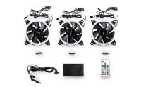 UNYKAch Ventilador Ordenador CANDY 30 ARGB RING LED, Pack de 3 unidades 120 mm, PC Gaming, Soporte de Goma, 7 Aspas Ultra Silenciosas, Mando a Distancia y Controladora - details 2