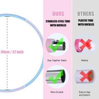 Hula Hoop Aro de fitness Profesional para Adulto de Gimnasio 6 Secciones Desmontable, Tubo de Acero Inoxidable, Cubierta con Goma Espuma, Ahuecado por Dentro para Rellanar Peso, Hasta 4 Kg Aro deportivo para adelgazaK, Rosa Azul - details 4