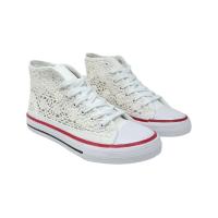 Zapatillas Altas de  Mujer Encaje blanco, Zapatos deportivas plana de crochet. Elegante y femeninas para completar tus looks. - details 1