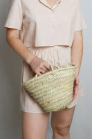 Pack 5 Capazos Cesta Palma Bodas y Comuniones bolsos para niña Natural Medidas aproximadas: (diámetro x alto) ​​Pequeño 22x17cm - details 0