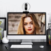 Webcam FullHD 1080P, Cámara Ordenador, Cámara de Alta Definición, Cámara Chat web con luz de anillo, regulable, con reducción de ruido, micrófono incorporado, a USB, para ordenador y portátil, 1920x1020 - details 3