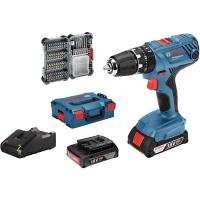 Bosch Professional 18V System GSB 18V-21 - Taladro percutor a batería (55 Nm, 1800 rpm, 2 baterías x 2.0 Ah, set 40 puntas, en L-BOXX) - details 0