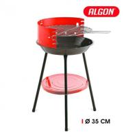STARLEY-Barbacoa Redonda Algon De Carbón Rojo/negro Ø35x55 Cm pastillas encender fuegos gratis - details 0