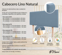 DHOME Cabecero de Lino Natural Liso Cabezal Tapizado Cama Dormitorio Moderno Top Trending (Azul Lino) - details 6